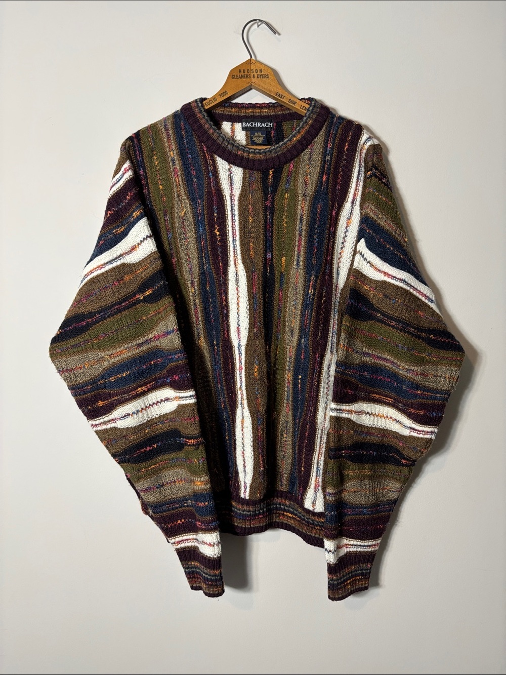 Vintage Bachrach Sweater 3D Knit Coogi Style Canada XL